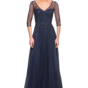 La Femme - 24894 Sheer Sequined Mother of the Groom Gown